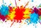 Splatter colorful with paint stains background, abstrac