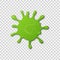 Splattered slime isolated on transparent background. Vector green realistic goo slime