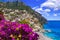 Splendid Amalfi coast - beautiful Positano village. Tavel and landmarks of Italy