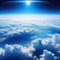 Splendid background cloudscape above the atmosphere in the with a galaxy and starry space at the Digital art view from above the