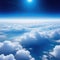 Splendid background cloudscape above the atmosphere in the with a galaxy and starry space at the Digital art view from above the