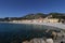 The splendid beach of the Saracen bay .Varigotti.