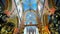 The splendid interior of Neo-Gothic St Mary Basilica in Krakow, Poland