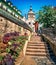 Splendid morning view of famous medieval fortified city and the Clock Tower built by Saxons. Sunny summer cityscape of Sighisoara