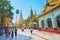 The splendid shrines of Shwedagon complex, Yangon, Myanmar