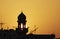 Splendid silhouette of a mosque minaret during sunset