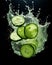 Splendid Symphony of Cucumber Slices in a Water Ballet