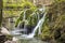 The splendid waterfall in the photo is in Romania