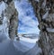 Splendid winter landscapes seen through a small hole