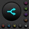 Split arrows dark push buttons with color icons