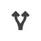 Split arrows up vector icon