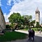 SPLIT, CROATIA - APRIL 29, 2019: The bell tower and the Chapel of the Holy Arnir