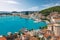Split, Croatia, Dalmatia. Riva Harbor and yacht marina.