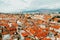 Split, Croatia, Europe. View from the tower. Orange roofs of houses