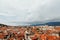 Split, Croatia, Europe. View from the tower. Orange roofs of houses