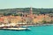 SPLIT, CROATIA - JULY 12, 2017: Harbor of Supetar city from the side of sea