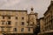 Split, Dalmatia, Croatia; 09/07/2018:  Town Square. Clock tower. The medieval architecture of the Croatian city of Split.