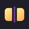 Split flat gradient fill ui icon for dark theme