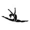 Split jump girl gymnastics icon, simple style