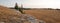 Split Rail Fence at sunrise above Lost Water Canyon in the Pryor Mountains on the Montana Wyoming state line