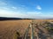 Split Rail Fence at sunrise above Lost Water Canyon in the Pryor Mountains Wild Horse range on the Montana Wyoming border