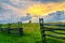 Split rail fence and sunset, Cumberland Gap Natl Park