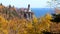 Split Rock Lighthouse on Lake Superior in Minnesota - fall leaves blow softly in the wind
