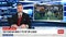 Split Screen TV News Live Report: Anchorman Talks. Reportage Montage: Male Newscaster Reports About