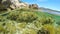 Split underwater view of Alghero clear water. Sardinia