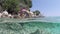Split underwater view of Capriccioli beach in Sardinia