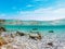 Split underwater view of Porto Istana shore