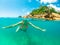 Split view Snorkeling Seychelles