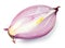 Split violet onion bulb