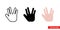 Spock hand icon of 3 types color, black and white, outline. Isolated vector sign symbol