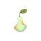 Spoiled rotten pear with mold and bacreria in flat vector illustration