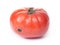 Spoiled tomato on white background