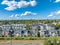 spokane kendall yards summer aerial view downtown