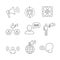 Spokesperson icon set - bullhorn, coordination, pr, and public r