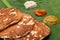 Sponge dosa with Coconut chutney, Red chutney and green chutney, South Indian Dish