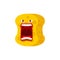 sponge emoji scream. Emotions shout yellow avatar sponge for cleansing