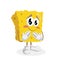Sponge mascot and background ashamed pose