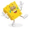 Sponge mascot and background happy pose