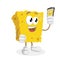 Sponge mascot and background with selfie pose