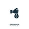 Sponsor icon from streaming collection. Simple line Sponsor icon for templates, web design and infographics