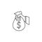 Sponsor Investment line icon, Holding Money Bag