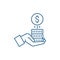 Sponsorship money line icon concept. Sponsorship money flat  vector symbol, sign, outline illustration.