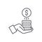 Sponsorship money line icon concept. Sponsorship money vector linear illustration, symbol, sign