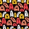 Spook bogey ghost seamless pattern for halloween textile and wrapping paper design