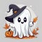 Spook-tacular Ghostly Charm Halloween Clipart