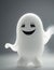 Spooky 3d mascot ghost haunting a room. AI Generated.